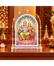 Lakshmi Narayan L Shape Acrylic Showpiece 3 X 3.5 Inch For Home, Office And Car (F175739)