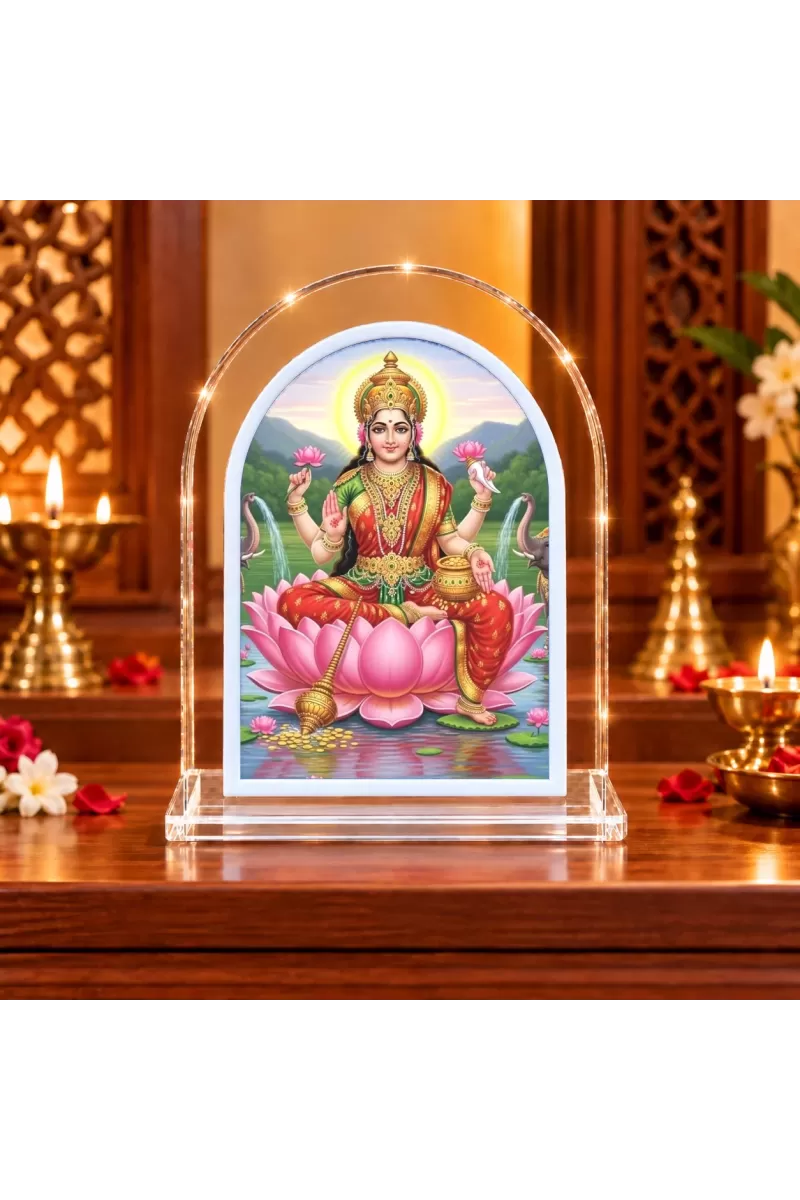 Goddess Lakshmi L Shape Acrylic Showpiece 3 X 3.5 Inch For Home, Office And Car (F175743)