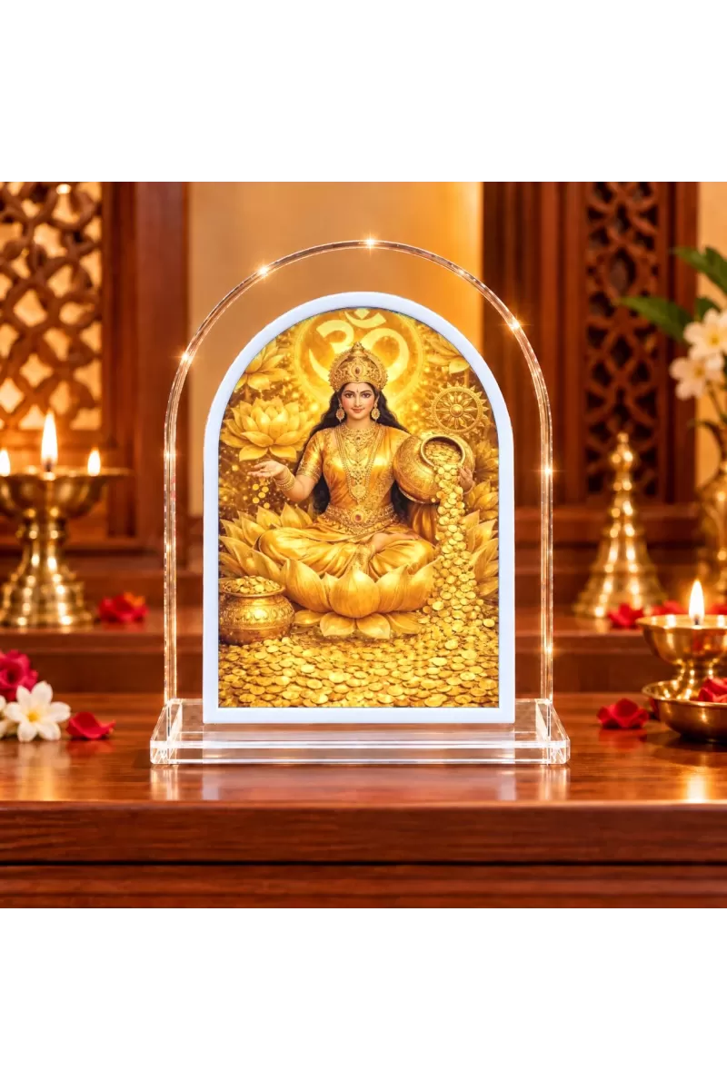 Goddess Lakshmi L Shape Acrylic Showpiece 3 X 3.5 Inch For Home, Office And Car (F175744)