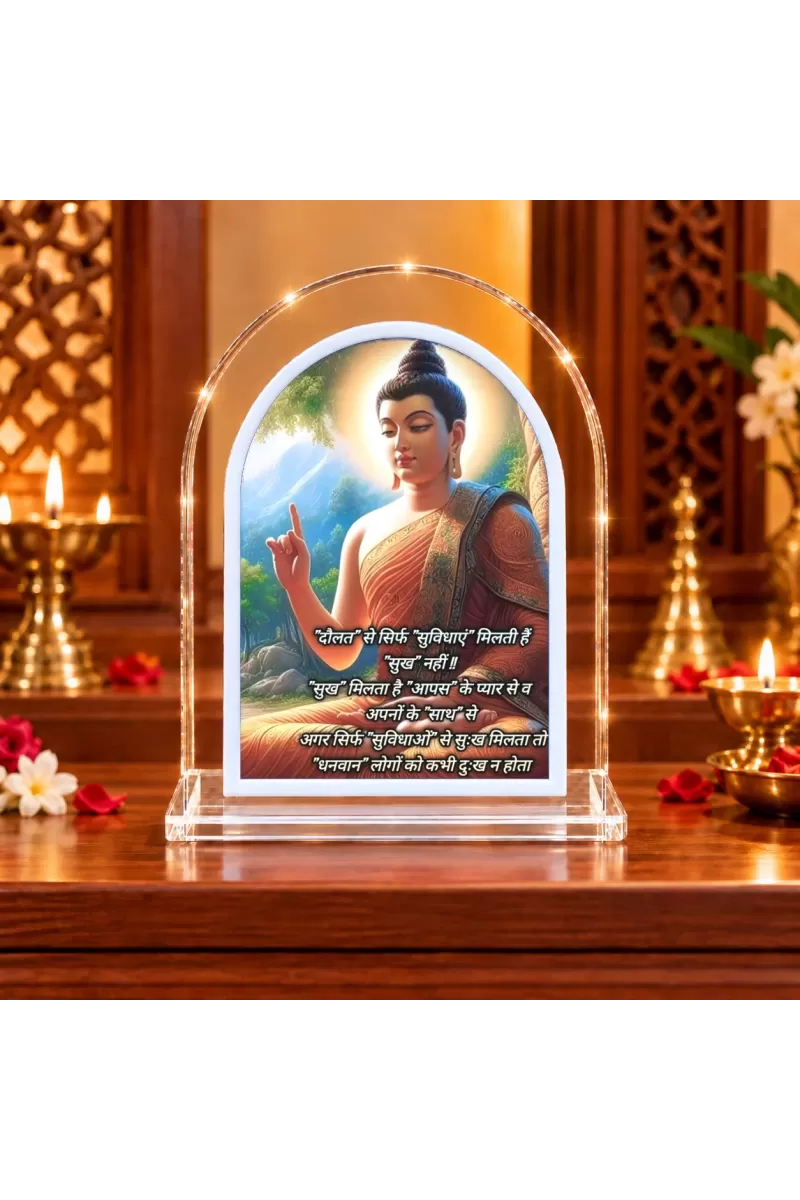 Buddha L Shape Acrylic Showpiece 3 X 3.5 Inch For Home, Office And Car (F175746)