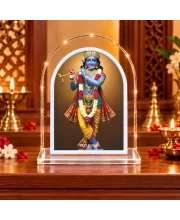 Lord Krishna L Shape Acrylic Showpiece 3 X 3.5 Inch For Home, Office And Car (F175747)