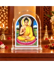 Buddha L Shape Acrylic Showpiece 3 X 3.5 Inch For Home, Office And Car (F175748)