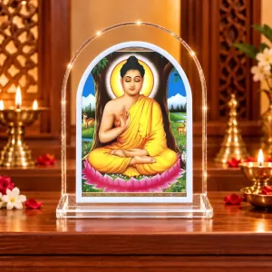 Buddha L Shape Acrylic Showpiece 3 X 3.5 Inch For Home, Office And Car (F175748)