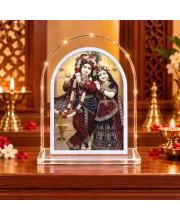 Radha Krishna L Shape Acrylic Showpiece 3 X 3.5 Inch For Home, Office And Car (F175754)