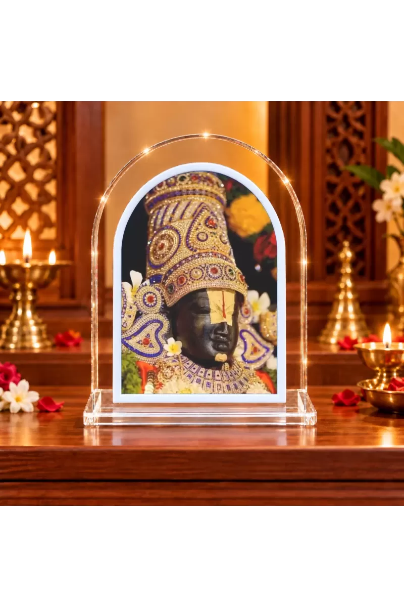 Lord Tirupati L Shape Acrylic Showpiece 3 X 3.5 Inch For Home, Office And Car (F175755)