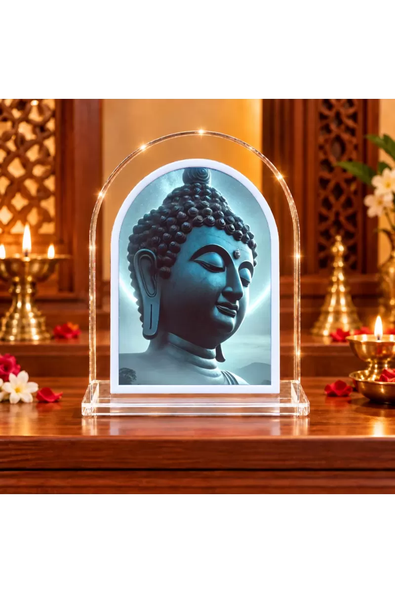 Buddha L Shape Acrylic Showpiece 3 X 3.5 Inch For Home, Office And Car (F175756)
