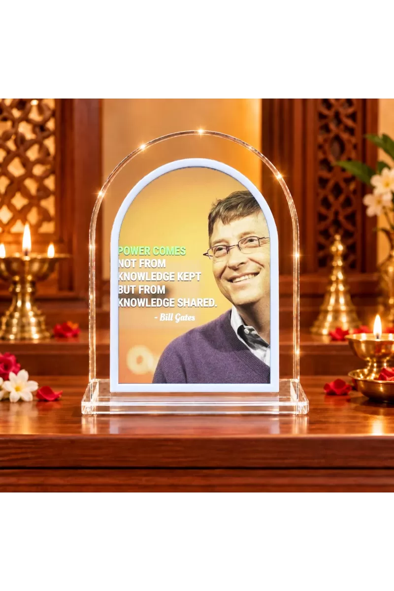 Bill Gates L Shape Acrylic Showpiece 3 X 3.5 Inch For Home, Office And Car (F175758)