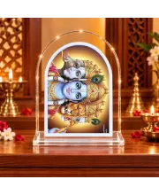 Lord Bramaha Vishna Maeshawr L Shape Acrylic Showpiece 3 X 3.5 Inch For Home, Office And Car (F175761)