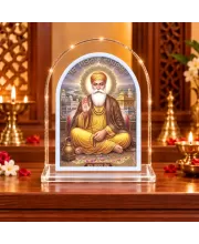 Guru Nanak Dev Ji L Shape Acrylic Showpiece 3 X 3.5 Inch For Home, Office And Car (F175765)