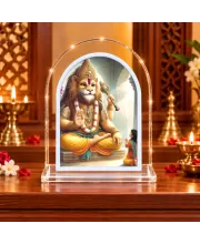 Lord Narasimha L Shape Acrylic Showpiece 3 X 3.5 Inch For Home, Office And Car (F175768)