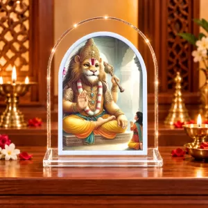 Lord Narasimha L Shape Acrylic Showpiece 3 X 3.5 Inch For Home, Office And Car (F175768) Lord Narasimha L Shape Acrylic Showpiece 3 X 3.5 Inch For Home, Office And Car (F175768)