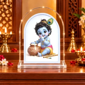Lord Krishna L Shape Acrylic Showpiece 3 X 3.5 Inch For Home, Office And Car (F175769) Lord Krishna L Shape Acrylic Showpiece 3 X 3.5 Inch For Home, Office And Car (F175769)