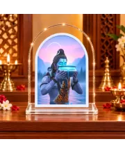 Lord Shiva L Shape Acrylic Showpiece 3 X 3.5 Inch For Home, Office And Car (F175770)