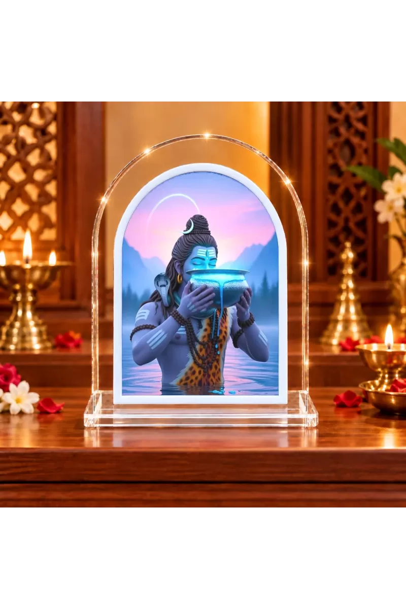 Lord Shiva L Shape Acrylic Showpiece 3 X 3.5 Inch For Home, Office And Car (F175770)