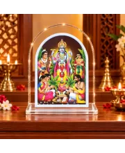 Lord Sattyanarayan L Shape Acrylic Showpiece 3 X 3.5 Inch For Home, Office And Car (F175772)