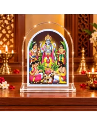 Lord Sattyanarayan L Shape Acrylic Showpiece 3 X 3.5 Inch For Home, Office And Car (F175772)