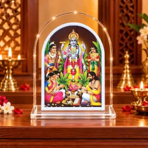 Lord Sattyanarayan L Shape Acrylic Showpiece 3 X 3.5 Inch For Home, Office And Car (F175772) Lord Sattyanarayan L Shape Acrylic Showpiece 3 X 3.5 Inch For Home, Office And Car (F175772)