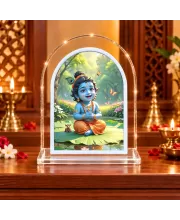 Bal Krishna L Shape Acrylic Showpiece 3 X 3.5 Inch For Home, Office And Car (F175774)