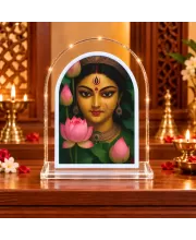 Maa Durga L Shape Acrylic Showpiece 3 X 3.5 Inch For Home, Office And Car (F175775)