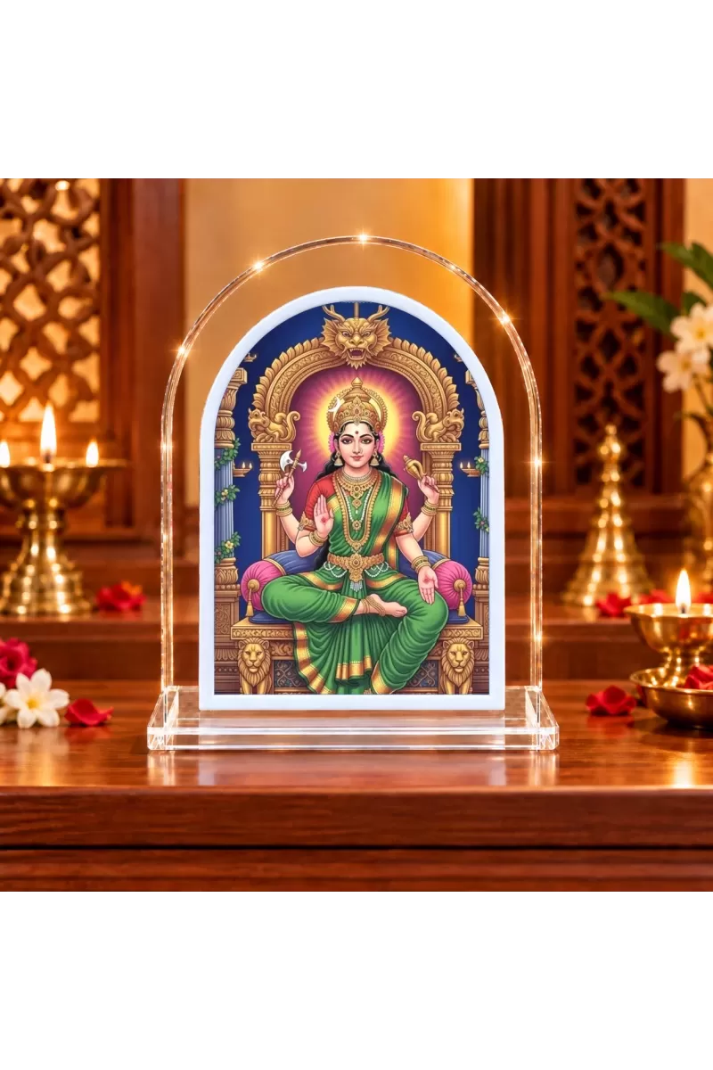 Goddess Tripureswari L Shape Acrylic Showpiece 3 X 3.5 Inch For Home, Office And Car (F175778)