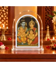 Shiva Family L Shape Acrylic Showpiece 3 X 3.5 Inch For Home, Office And Car (F175779)
