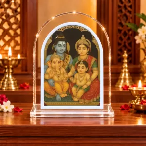 Shiva Family L Shape Acrylic Showpiece 3 X 3.5 Inch For Home, Office And Car (F175779)