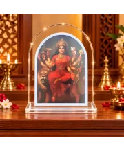 Durga Maa L Shape Acrylic Showpiece 3 X 3.5 Inch For Home, Office And Car (F175780)