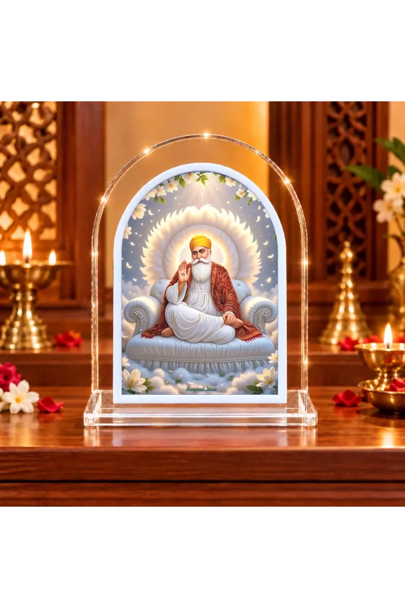 Guru Nanak L Shape Acrylic Showpiece 3 X 3.5 Inch For Home, Office And Car (F175783)