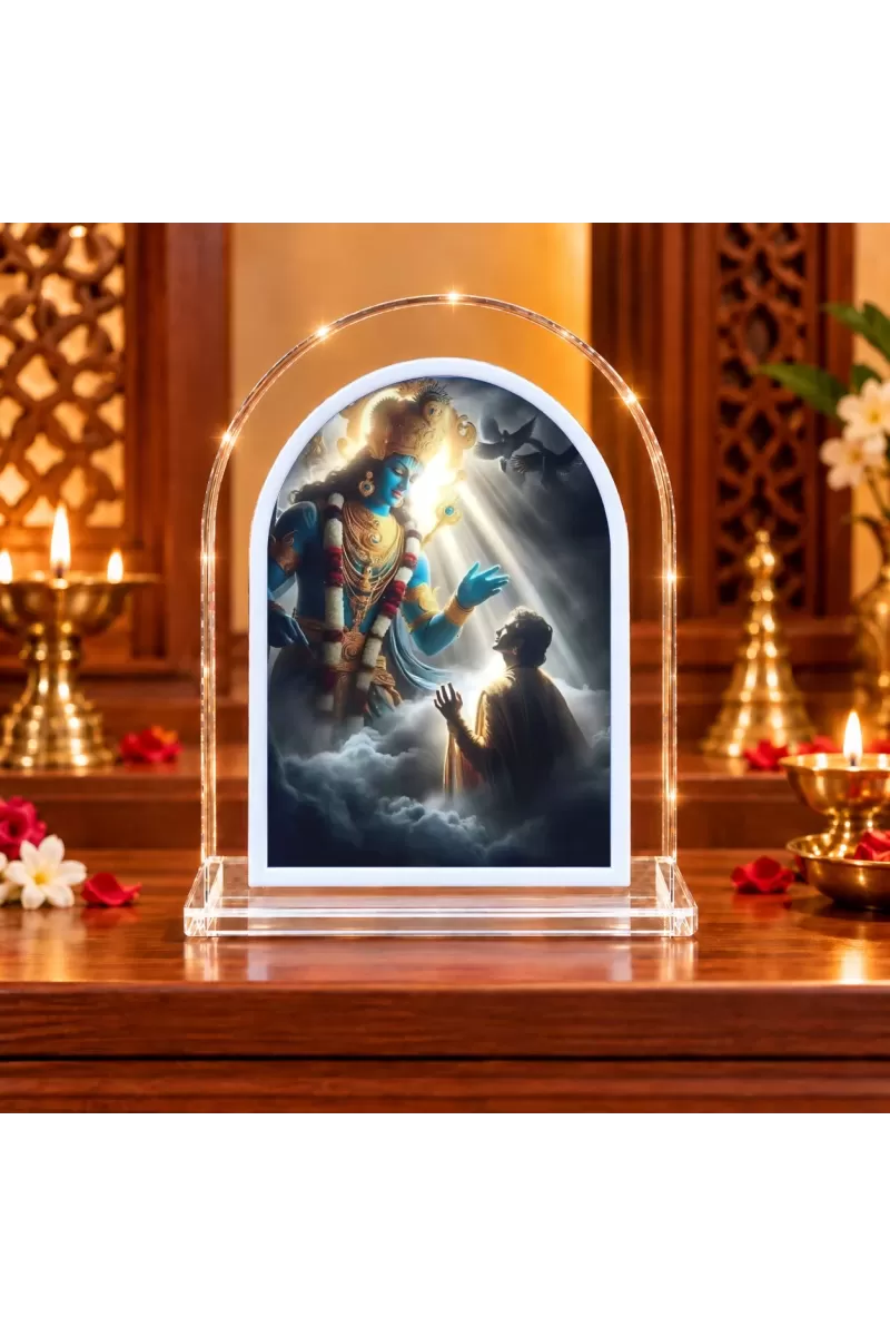 Shree Krishna L Shape Acrylic Showpiece 3 X 3.5 Inch For Home, Office And Car (F175784)
