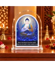 Buddha L Shape Acrylic Showpiece 3 X 3.5 Inch For Home, Office And Car (F175785)