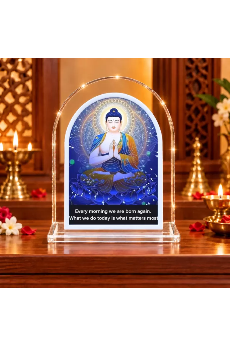 Buddha L Shape Acrylic Showpiece 3 X 3.5 Inch For Home, Office And Car (F175785)