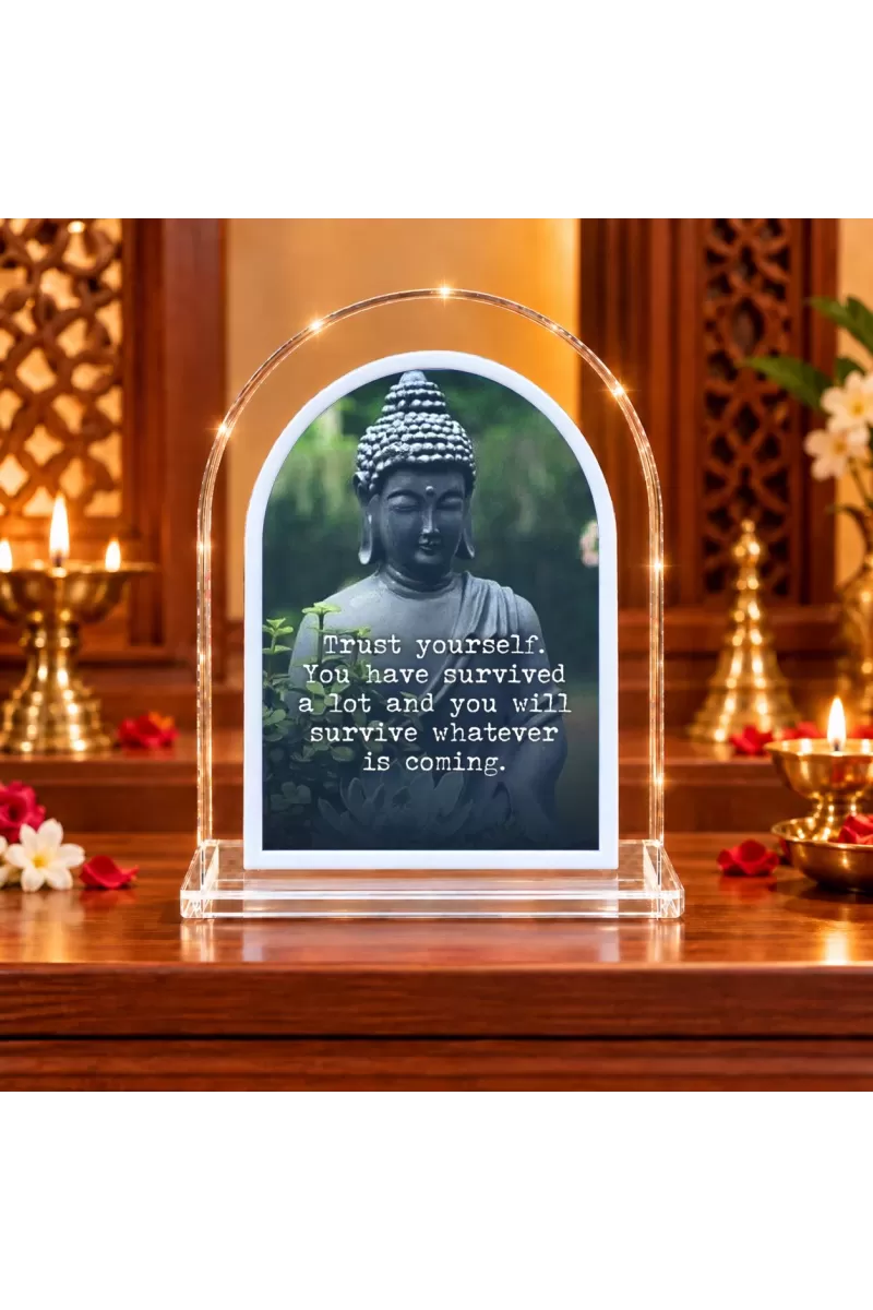 Buddha L Shape Acrylic Showpiece 3 X 3.5 Inch For Home, Office And Car (F175787)
