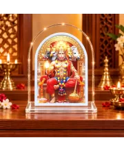 Panchmukhi Hanuman L Shape Acrylic Showpiece 3 X 3.5 Inch For Home, Office And Car (F175789)