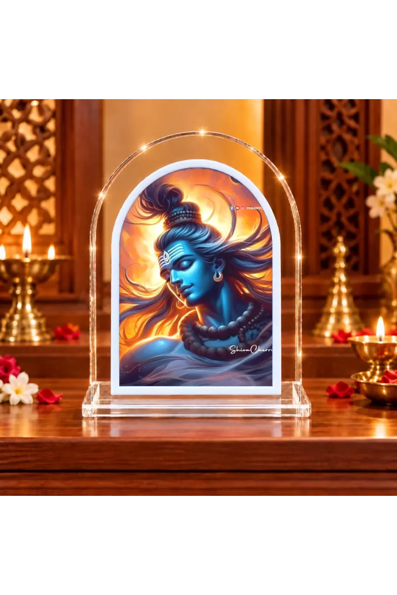 Lord Shiva L Shape Acrylic Showpiece 3 X 3.5 Inch For Home, Office And Car (F175793)