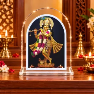 Lord Krishna L Shape Acrylic Showpiece 3 X 3.5 Inch For Home, Office And Car (F175798)