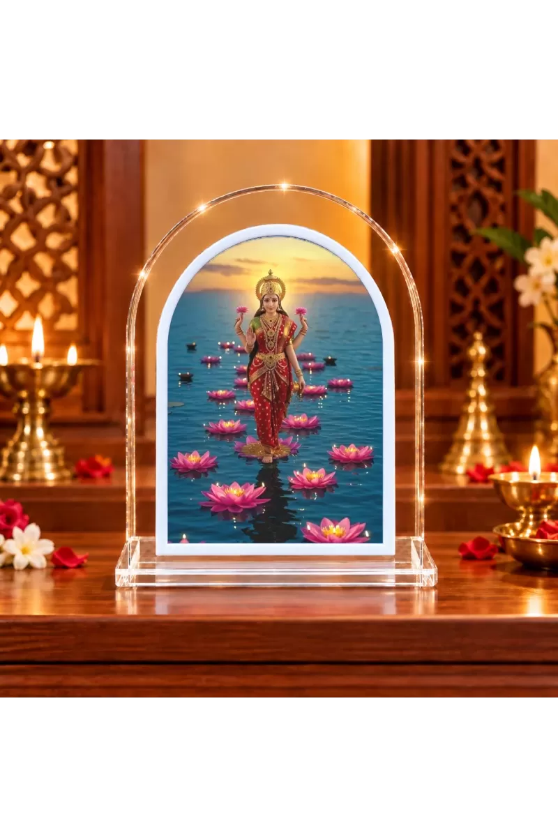 Goddess Lakshmi L Shape Acrylic Showpiece 3 X 3.5 Inch For Home, Office And Car (F175799)