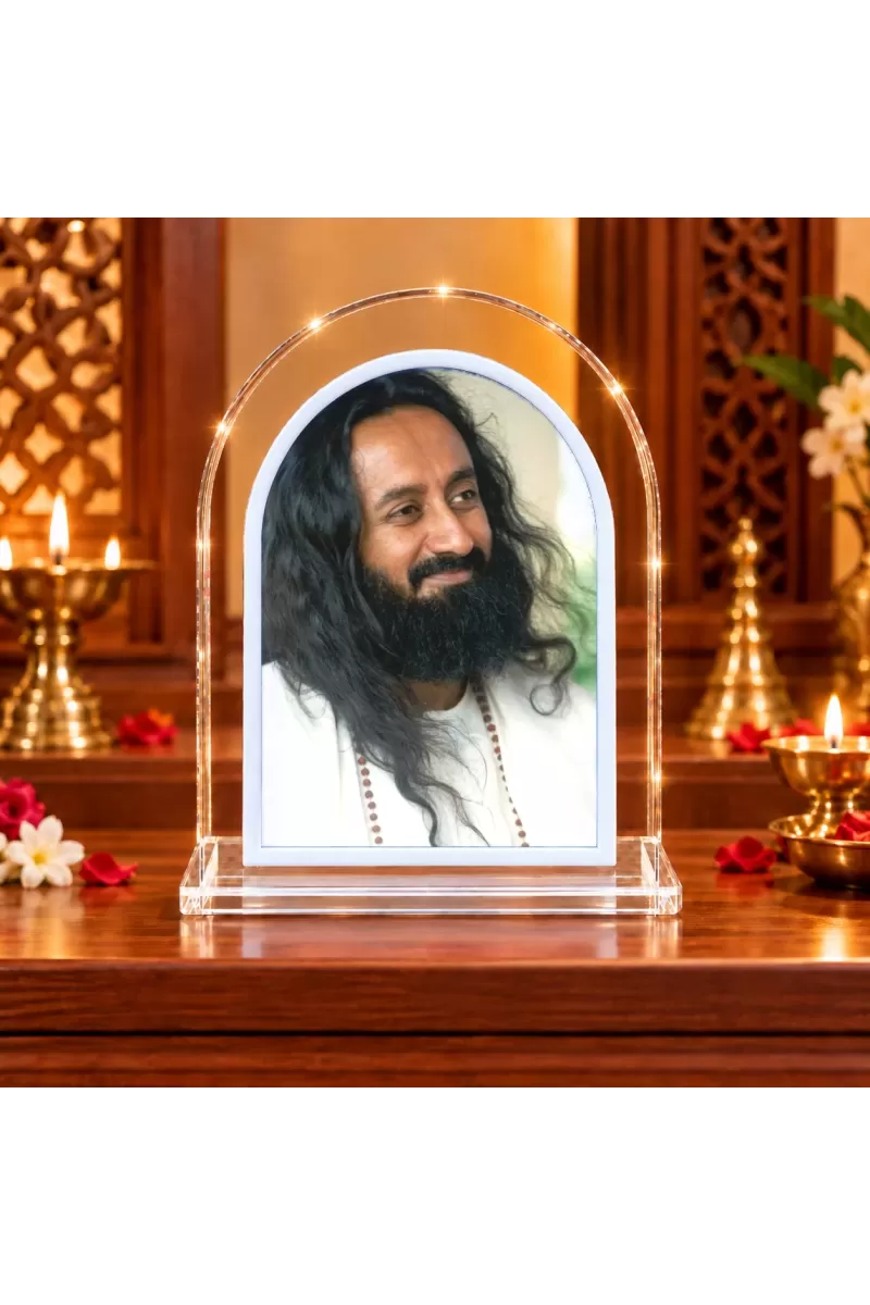 Sri Sri Ravi Shankar L Shape Acrylic Showpiece 3 X 3.5 Inch For Home, Office And Car (F175800)
