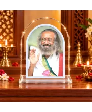 Sri Sri Ravi Sh L Shape Acrylic Showpiece 3 X 3.5 Inch For Home, Office And Car (F175802)