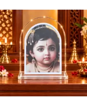 Lord Krishna L Shape Acrylic Showpiece 3 X 3.5 Inch For Home, Office And Car (F175803)