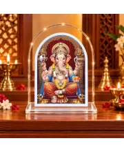 Lord Ganesha L Shape Acrylic Showpiece 3 X 3.5 Inch For Home, Office And Car (F175804)
