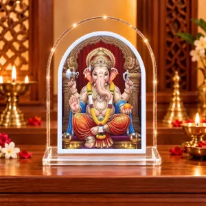Lord Ganesha L Shape Acrylic Showpiece 3 X 3.5 Inch For Home, Office And Car (F175804) Lord Ganesha L Shape Acrylic Showpiece 3 X 3.5 Inch For Home, Office And Car (F175804)