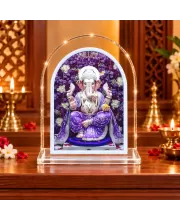 Lord Ganesha L Shape Acrylic Showpiece 3 X 3.5 Inch For Home, Office And Car (F175805)