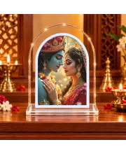 Radha Krishna L Shape Acrylic Showpiece 3 X 3.5 Inch For Home, Office And Car (F175806)