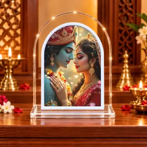 Radha Krishna L Shape Acrylic Showpiece 3 X 3.5 Inch For Home, Office And Car (F175806) Radha Krishna L Shape Acrylic Showpiece 3 X 3.5 Inch For Home, Office And Car (F175806)