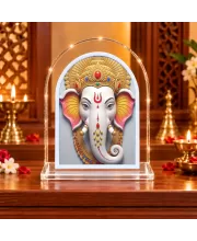 Lord Ganesha L Shape Acrylic Showpiece 3 X 3.5 Inch For Home, Office And Car (F175808)