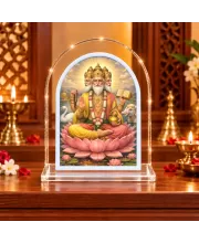 Lord Brahma L Shape Acrylic Showpiece 3 X 3.5 Inch For Home, Office And Car (F175811)