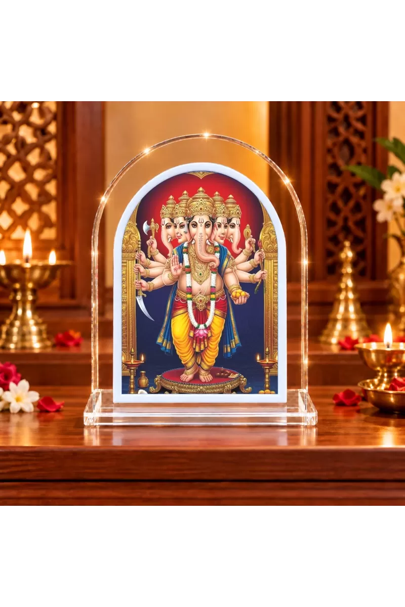Panchamuk L Shape Acrylic Showpiece 3 X 3.5 Inch For Home, Office And Car (F175812)