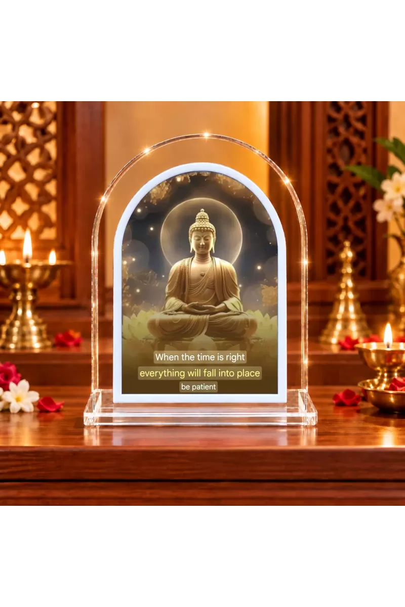 Buddha L Shape Acrylic Showpiece 3 X 3.5 Inch For Home, Office And Car (F175813)