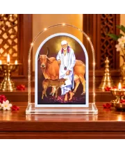 Sai Baba L Shape Acrylic Showpiece 3 X 3.5 Inch For Home, Office And Car (F175815)