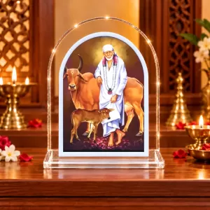 Sai Baba L Shape Acrylic Showpiece 3 X 3.5 Inch For Home, Office And Car (F175815)